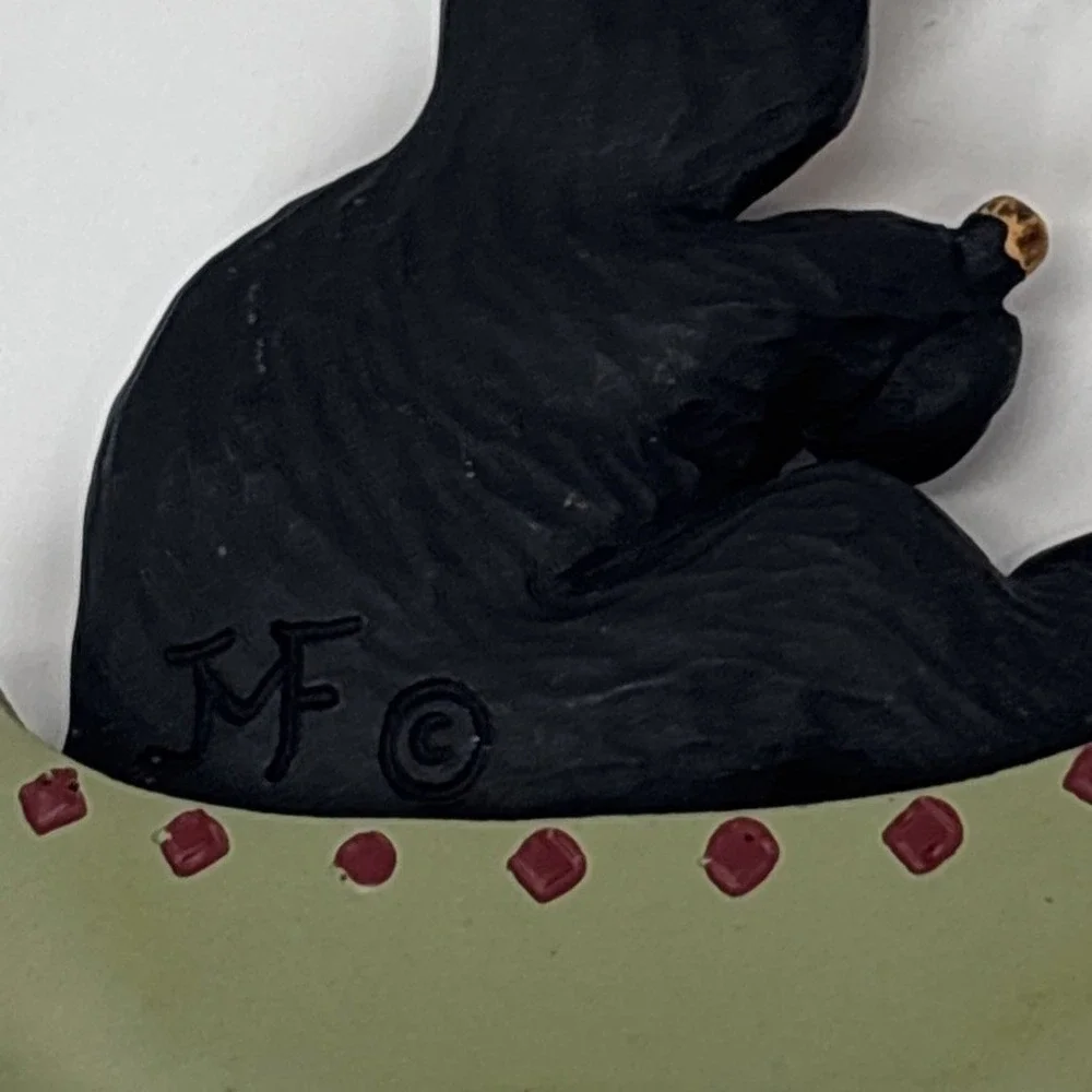 Park City Utah Black Bear in‎ Canoe Souvenir Christmas Ornament Resin MF Logo